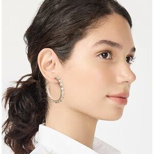J. Crew Woven rhinestone wrapped hoop earrings, NWT